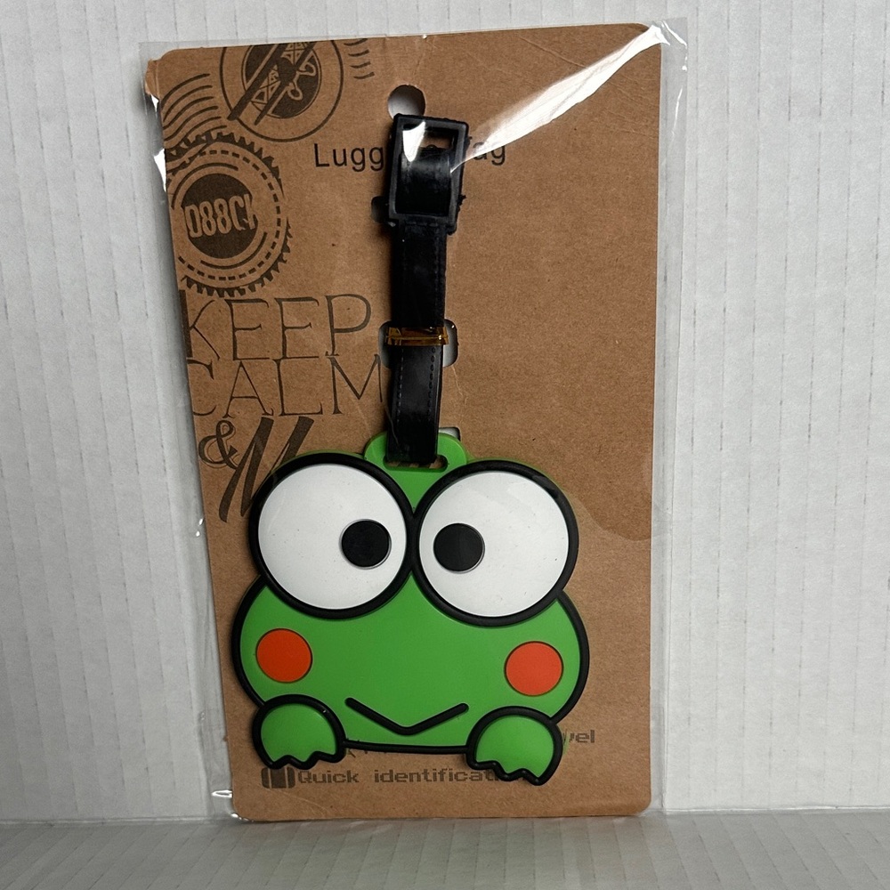 HK Keroppi Cute Frog Kids Luggage Tag - Green